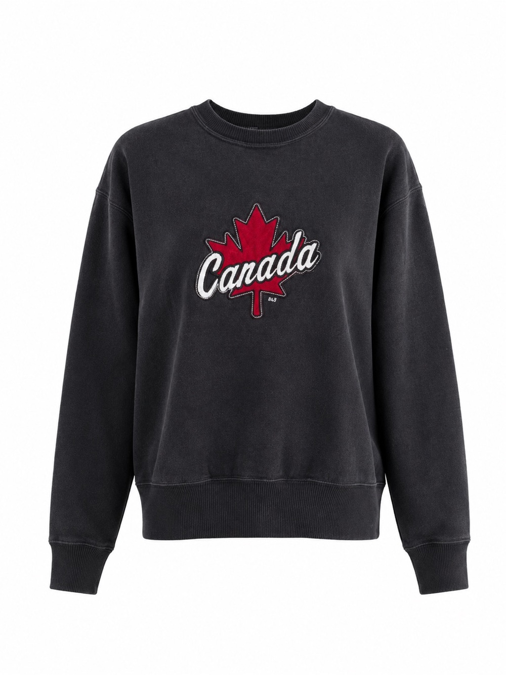 Size M Vintage Steve & Barry’s Canada Maple Leaf Embroidered Sweatshirt Black‎